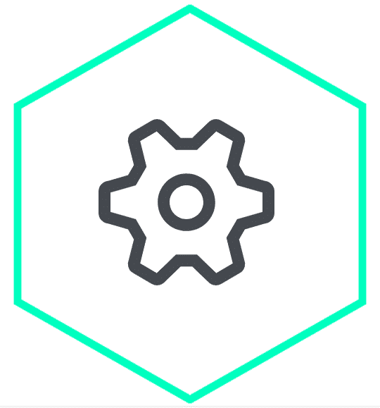 Automated marketing services graphic icon, cog