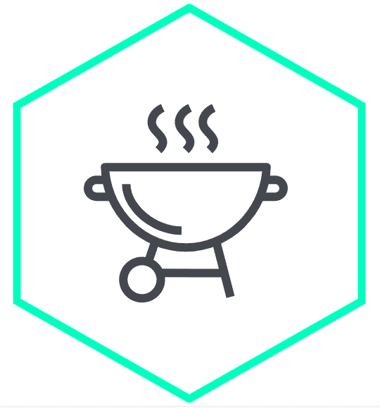 Get-together marketing event services graphic icon, grill