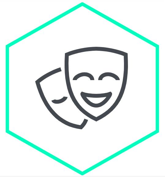 Social media platforms marketing services icon, masks